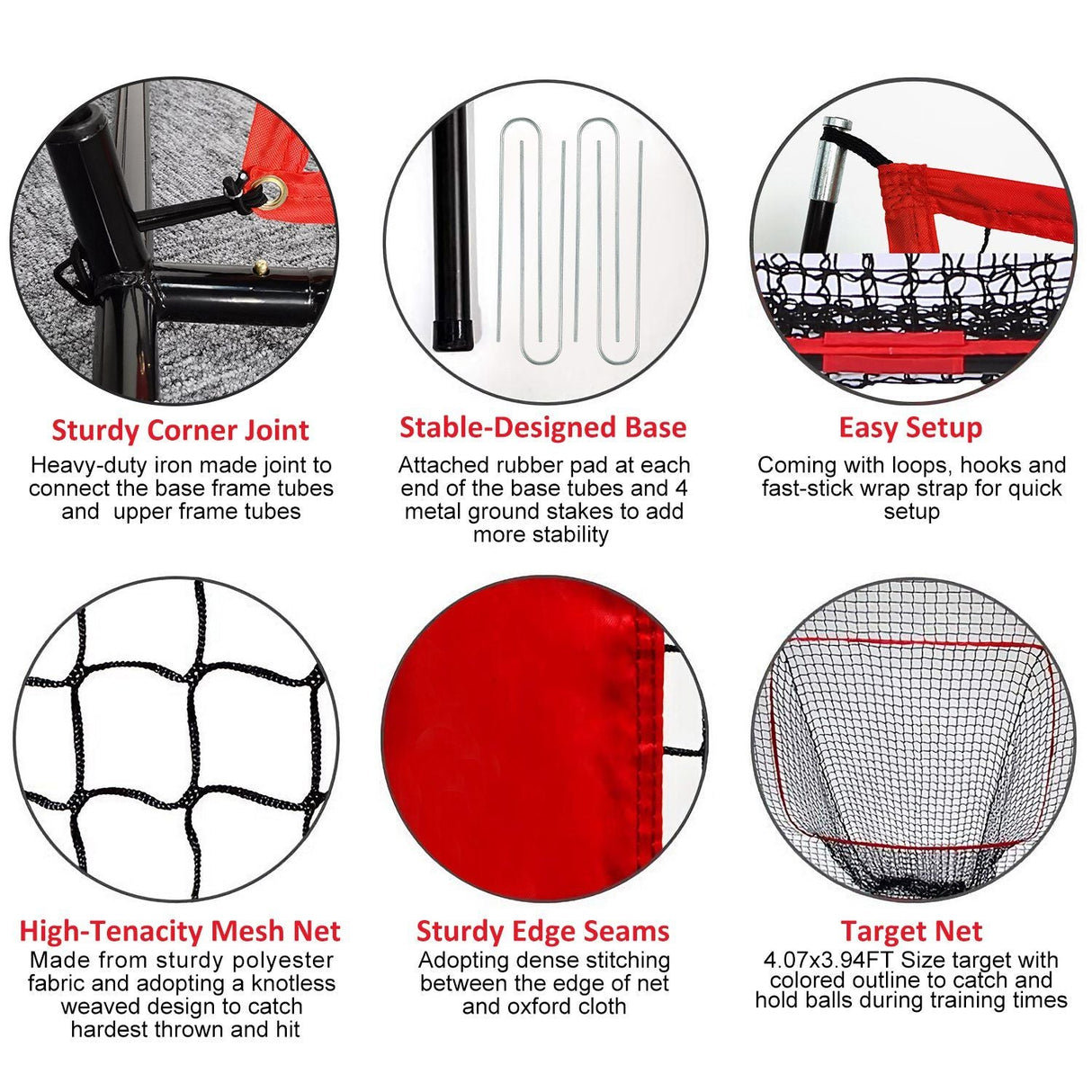 7x7ft Baseball Softball Tee ball Practice softball Net Batting Hitting Pitching Training baseball Net