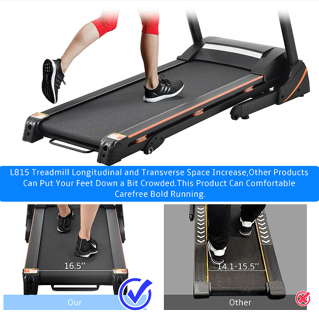330LBS Folding peloton Treadmill Aerobic Training 14.8KM/h Running Fitness LCD Display 5in 3.5HP motor, Medium Treadmill Home / Office adult men and women