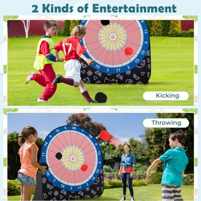 Lawn Games Large Dart Board with Kick Balls