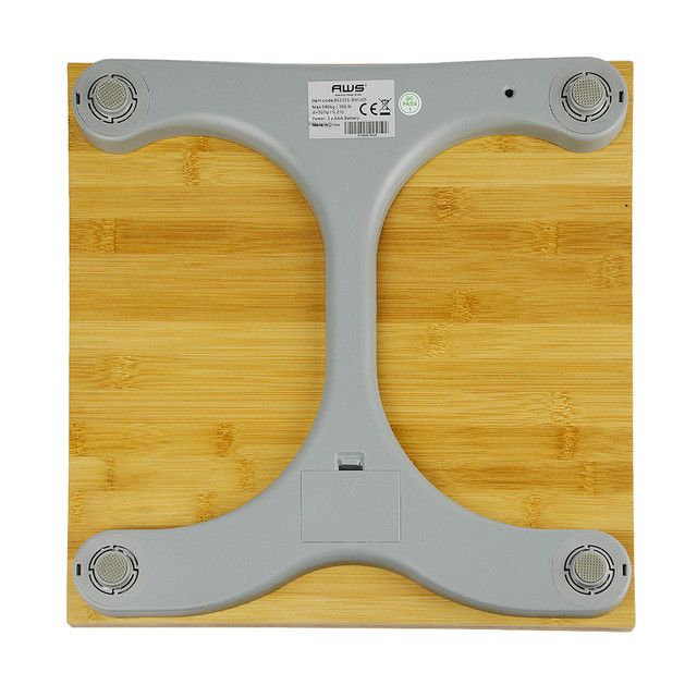 BS-1321-BMLED BAMBOO BATHROOM SCALE 397LB