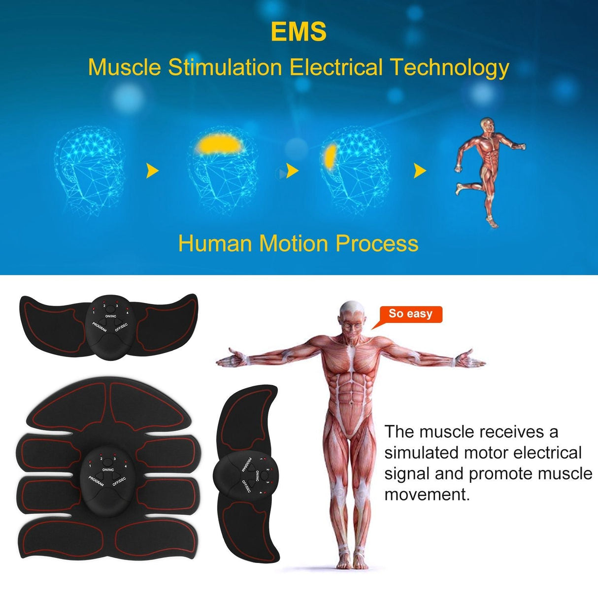 Advanced EMS Abdominal Toning Belt for Fitness - 6 Modes for Effective Muscle Stimulation