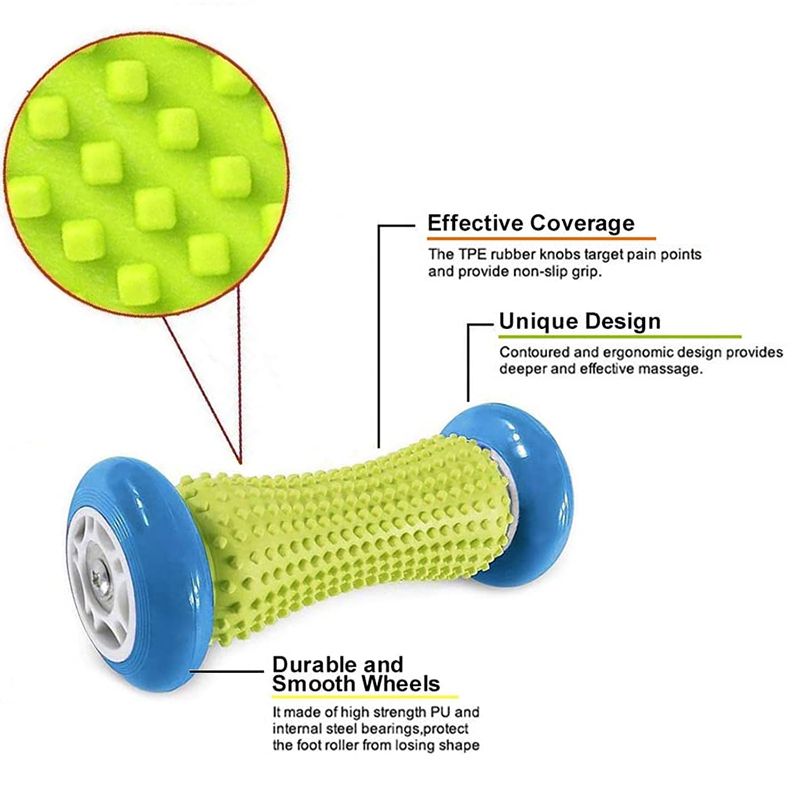 Foam Roller Massage for Relief Plantar Fasciitis and Heel Foot Arch Pain Reflexology Massager for Back Leg Hand Muscle Relaxation