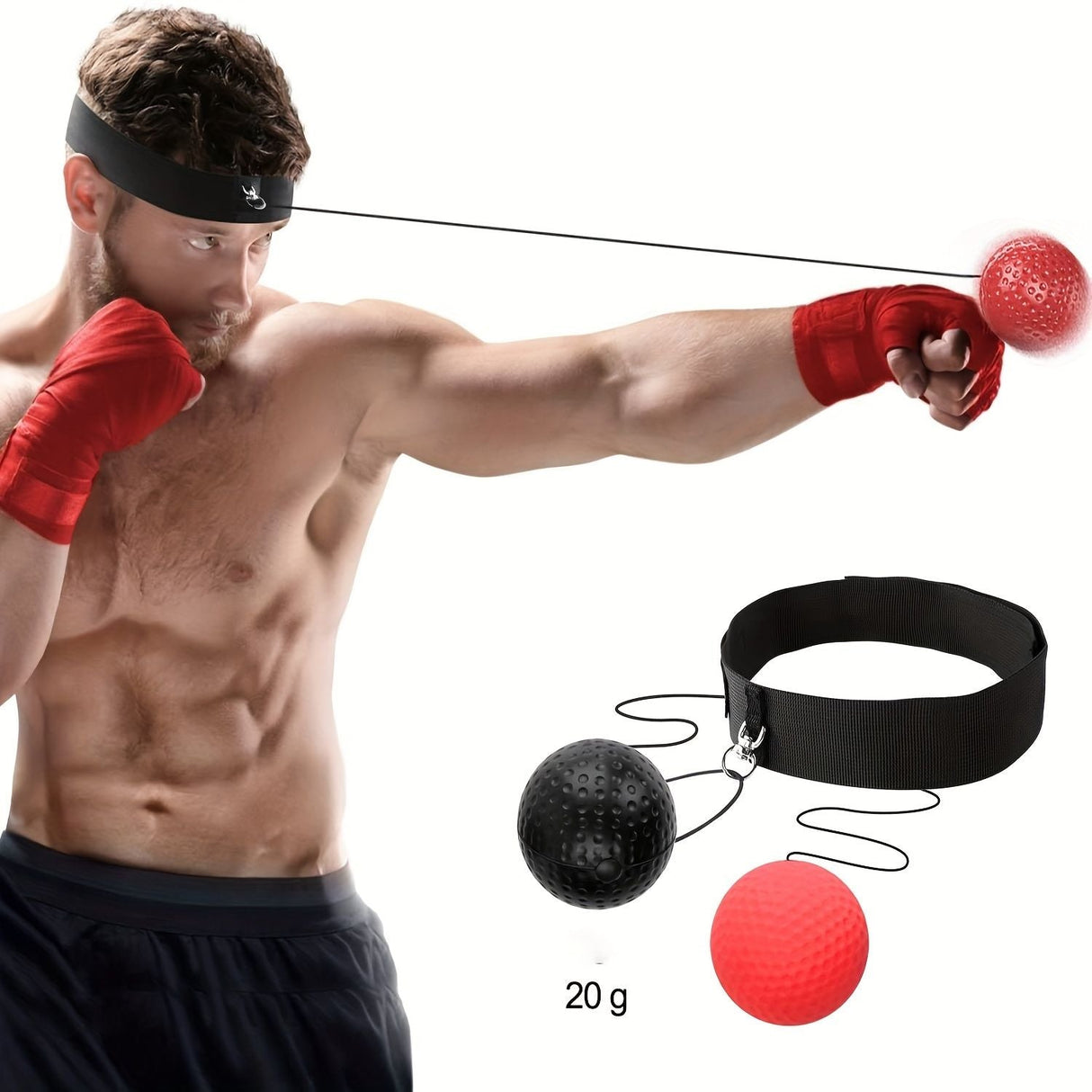 3pcs Boxing Reflex Ball Set - Improve Reaction Speed & Hand-Eye Coordination - Perfect Training Equipment for Home Boxing