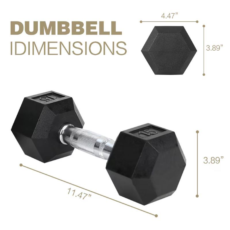 HDRS Rubber Coated Dumbbell with Contoured Chrome Handle