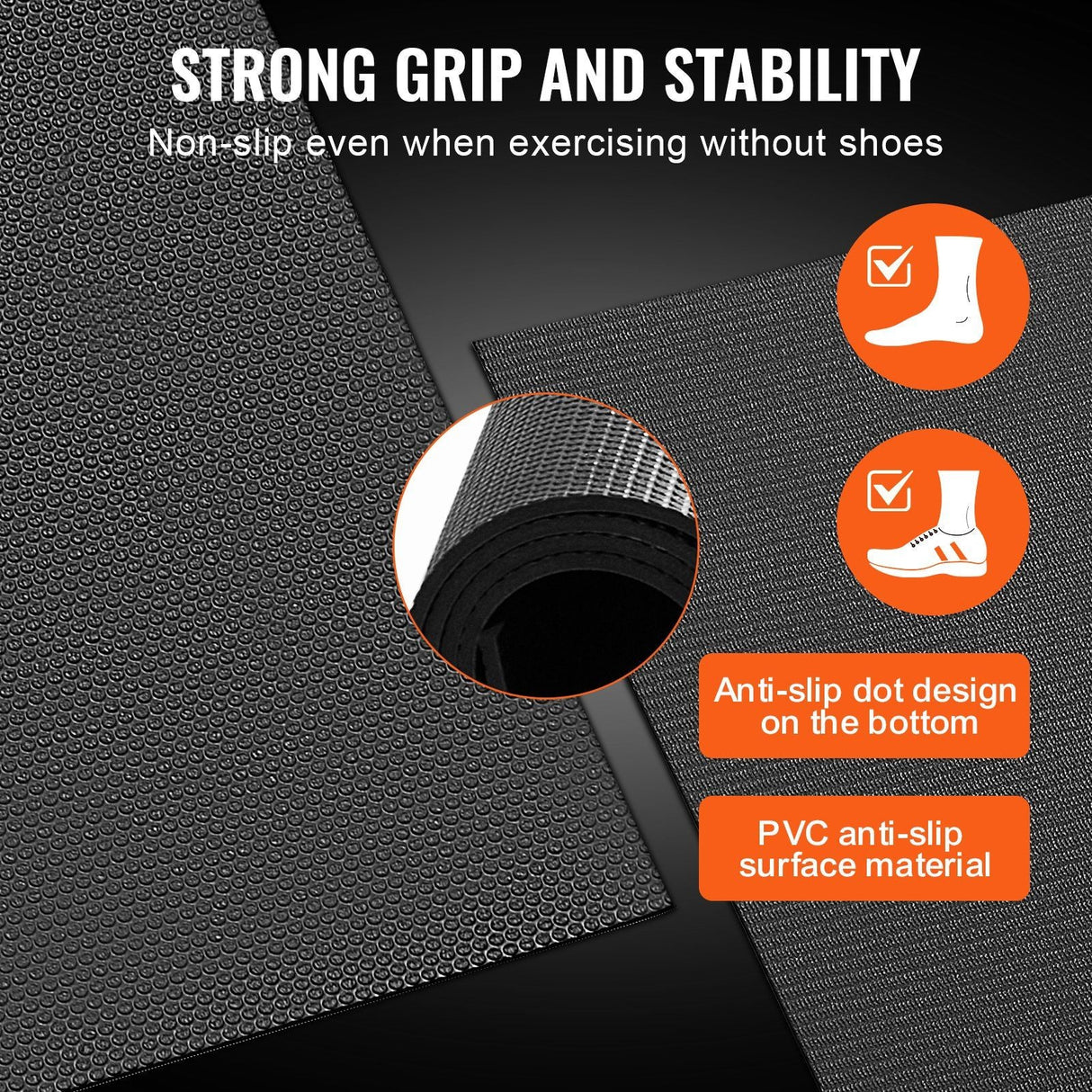 Exercise Mat, Non-Slip High Density Premium Yoga Mat,