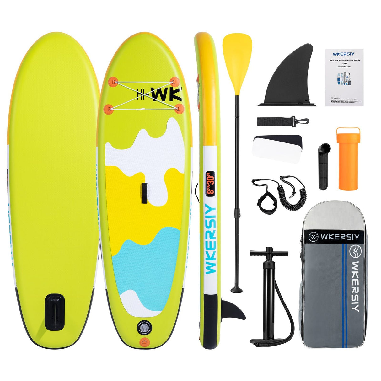 inflatable paddle board 8' Kids Sup including sup paddle, paddleboard backpack, pump, leash