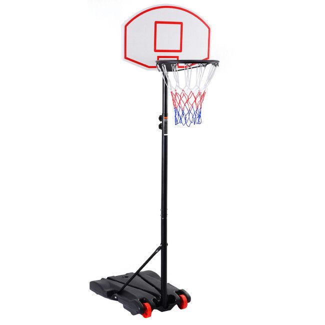 Portable Adjustable Basketball Hoop with Wheels for Easy Movement