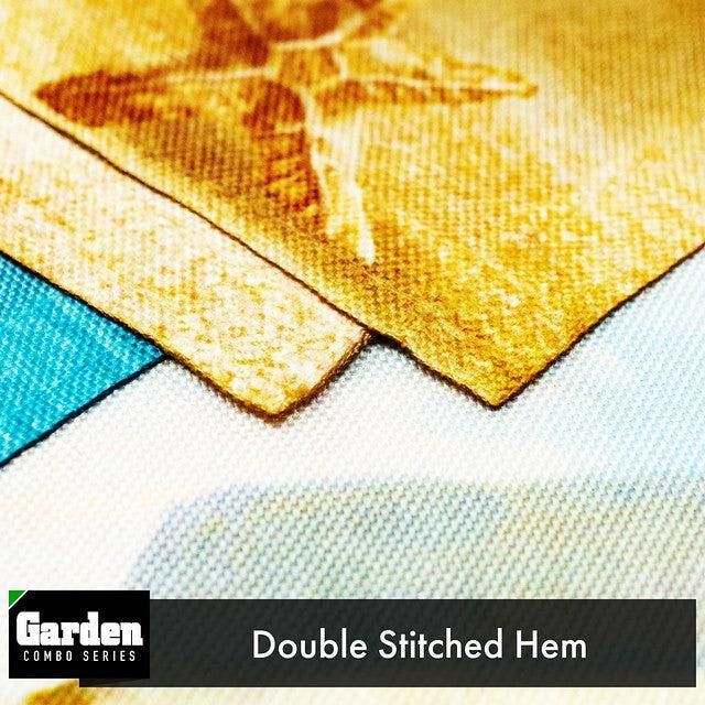 Combo Pack Garden Flag Stand Black 36x16 Inch & Garden Flag Beach Summer with Chairs Umbrella 12x18 Inch