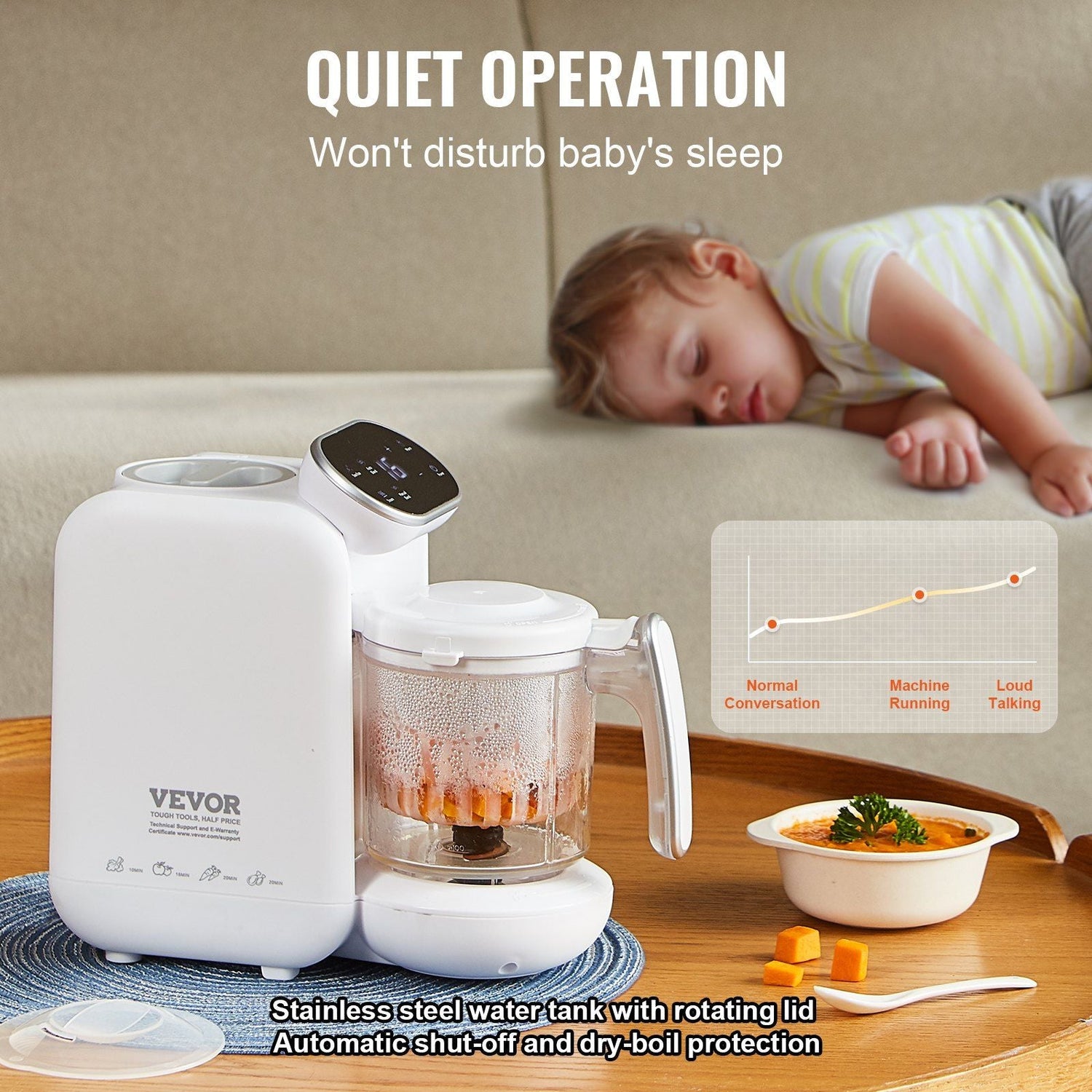 Multi-Functional Baby Food Maker - 430W Processor for Healthy Purees, Steaming & Grinding