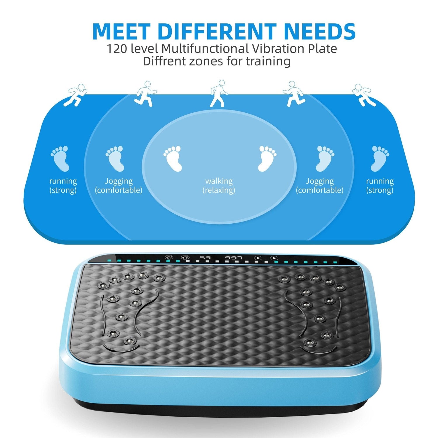 Vibration Plate Exercise Machine, Whole Body Fitness Platform for Lymphatic Drainage, Vibrating Shaker Board with 120 Speed Levels, Weight Loss and Fat Burner Workout Equipment for Women and Men