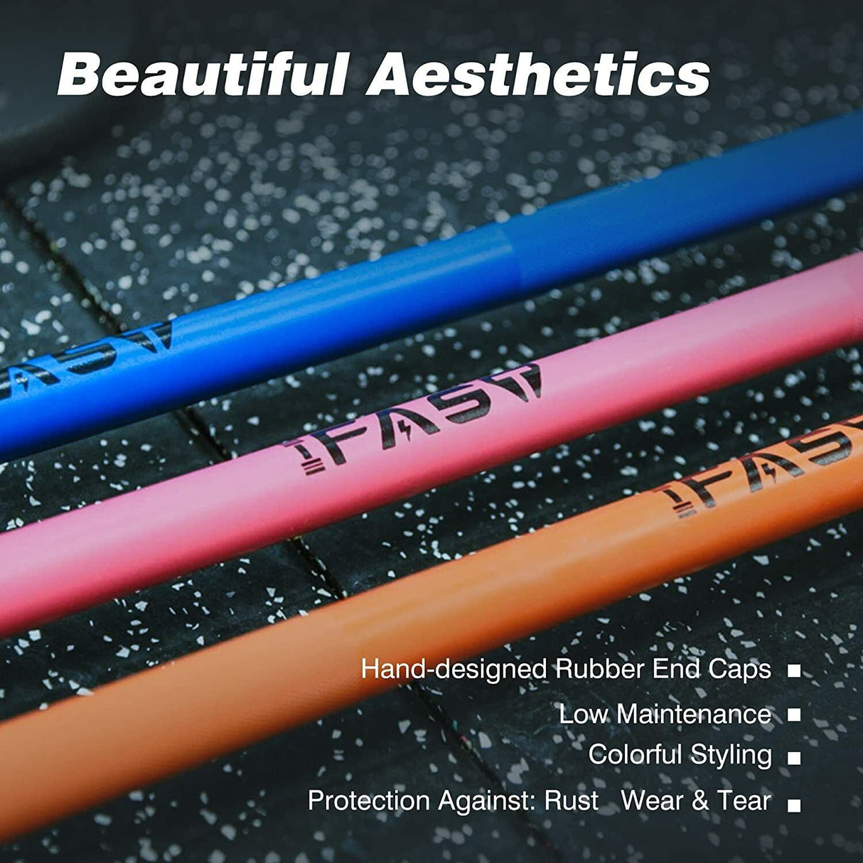 Blue Olympic Barbell Bar, 4Ft Solid Chrome Weight Bar with Bearings, 400Lbs Capacity Weightlifting Bar for Home Gym Workout Strength Training Squat, Suitable for 2-Inch Plates