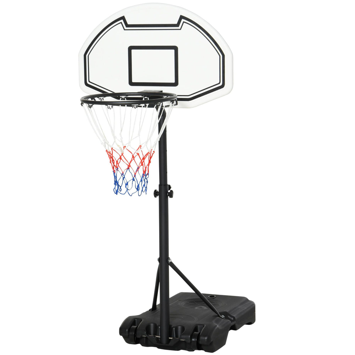 Aosom Height Adjustable Basketball Hoop, Portable Basketball Stand, 30" Backboard, Indoor Outdoor Goals Set for Kids Youth Adults