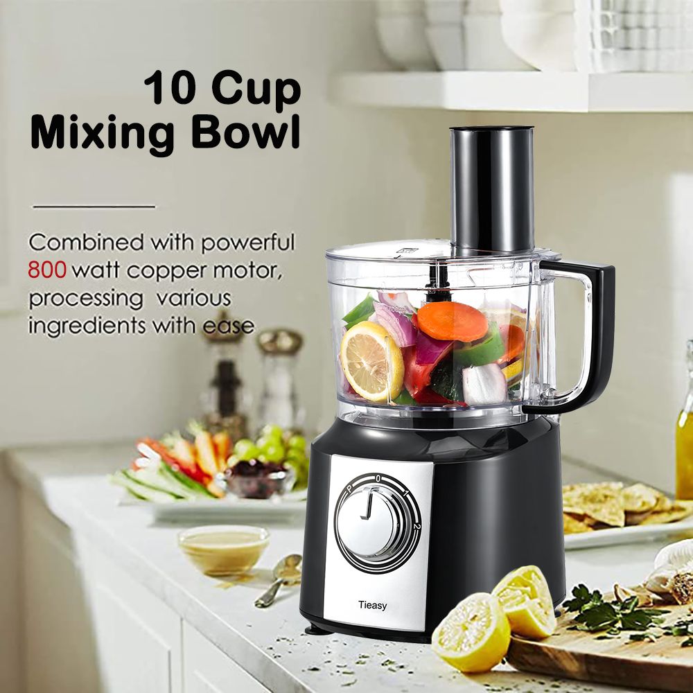 All-in-One 600W Food Processor and Mixer with 10-Cup Capacity for Chefs
