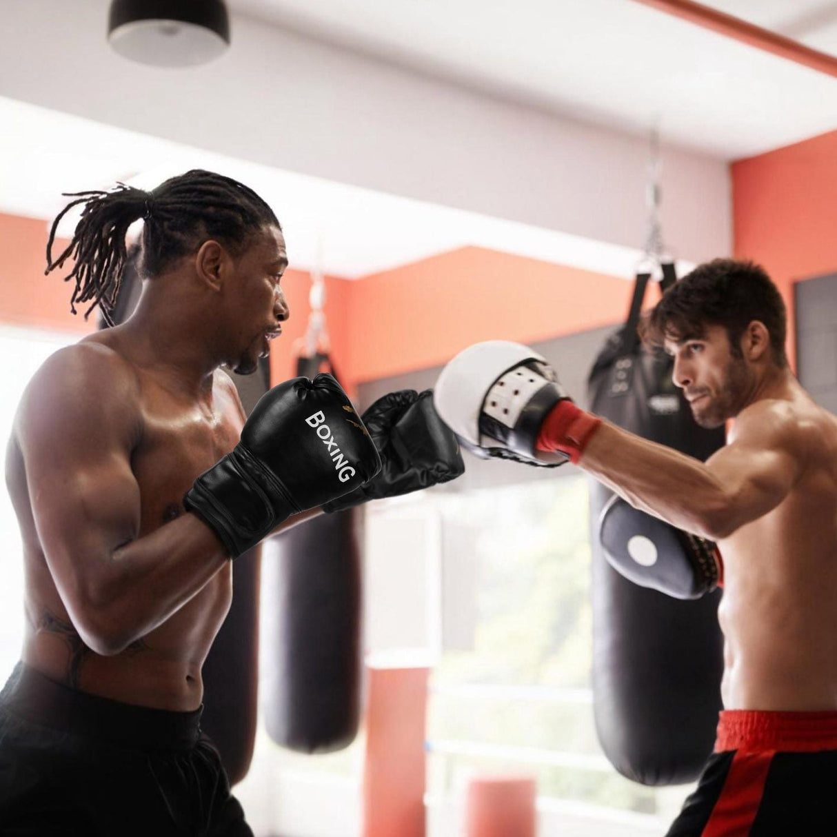 Music Boxing Machine Electronic Wall Target Punching Pad LED Lighted Sandbag Boxing Training Machine Exercise Equipment with Adult Boxing Gloves