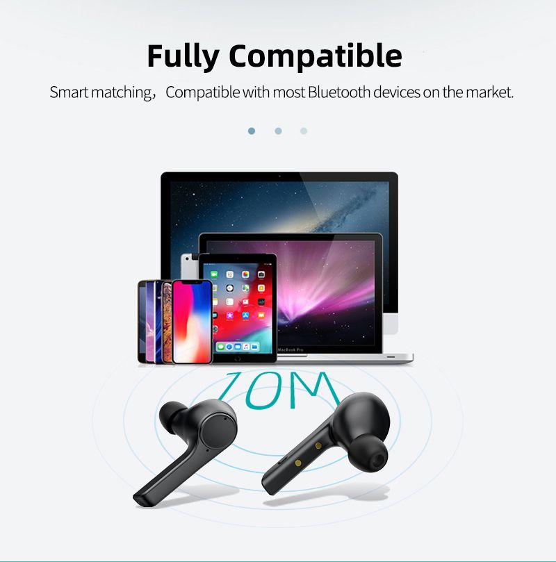 H2 Bluetooth 5.0 Headphones ENC Noice Canceling Earbuds with Mics 620mAh Battery Earphones Smart Touch Control Headsets