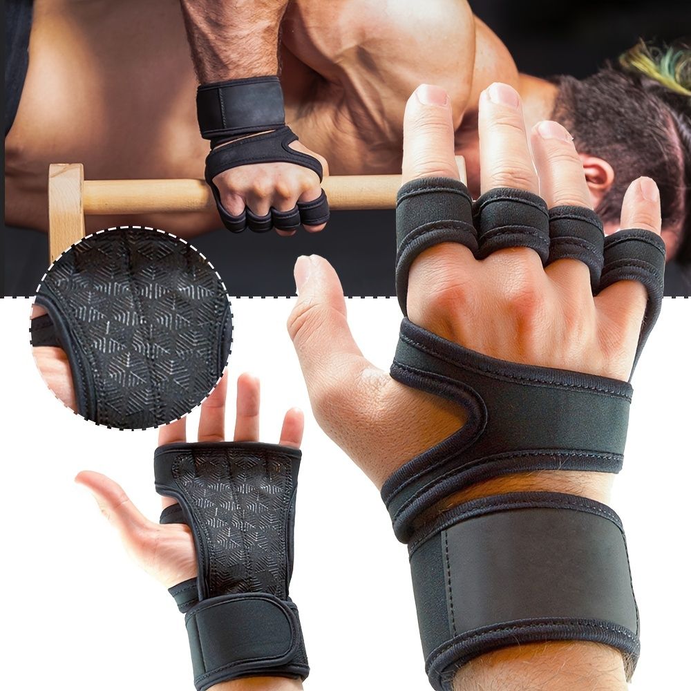 1 Pairs Unisex Weight lifting gloves Training Gloves Fitness Sports Body Building Gymnastics Gym gloves Hand Wrist Palm Protector Gloves