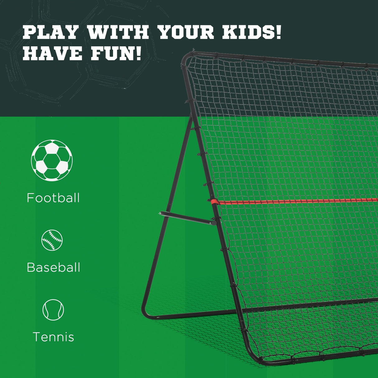 Soozier Soccer Rebounder Net Adjustable Foldable Multi-Sport Training for Soccer Practice 8.5' x 6.5'