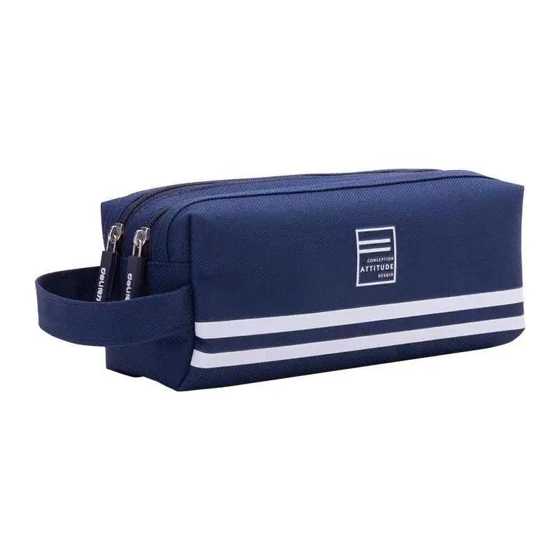 Durable Simple Large Capacity School Stationery Double Layer Case Students Unique Design High Quality Office Handbag Pencil Case