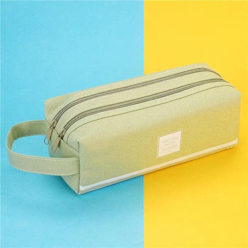 Durable Simple Large Capacity School Stationery Double Layer Case Students Unique Design High Quality Office Handbag Pencil Case