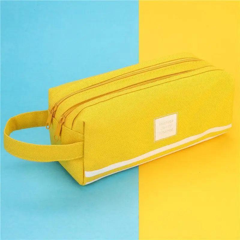 Durable Simple Large Capacity School Stationery Double Layer Case Students Unique Design High Quality Office Handbag Pencil Case