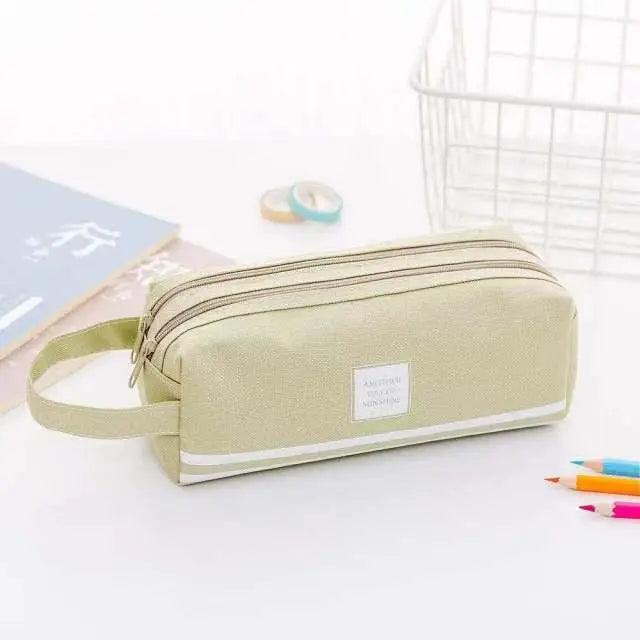 Durable Simple Large Capacity School Stationery Double Layer Case Students Unique Design High Quality Office Handbag Pencil Case
