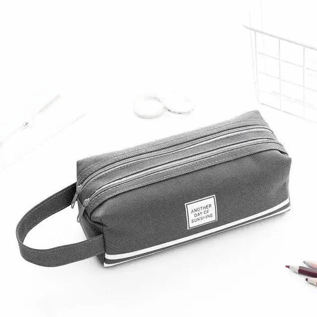 Durable Simple Large Capacity School Stationery Double Layer Case Students Unique Design High Quality Office Handbag Pencil Case