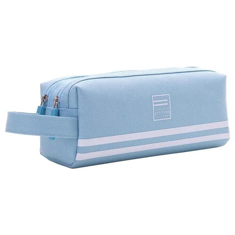 Durable Simple Large Capacity School Stationery Double Layer Case Students Unique Design High Quality Office Handbag Pencil Case