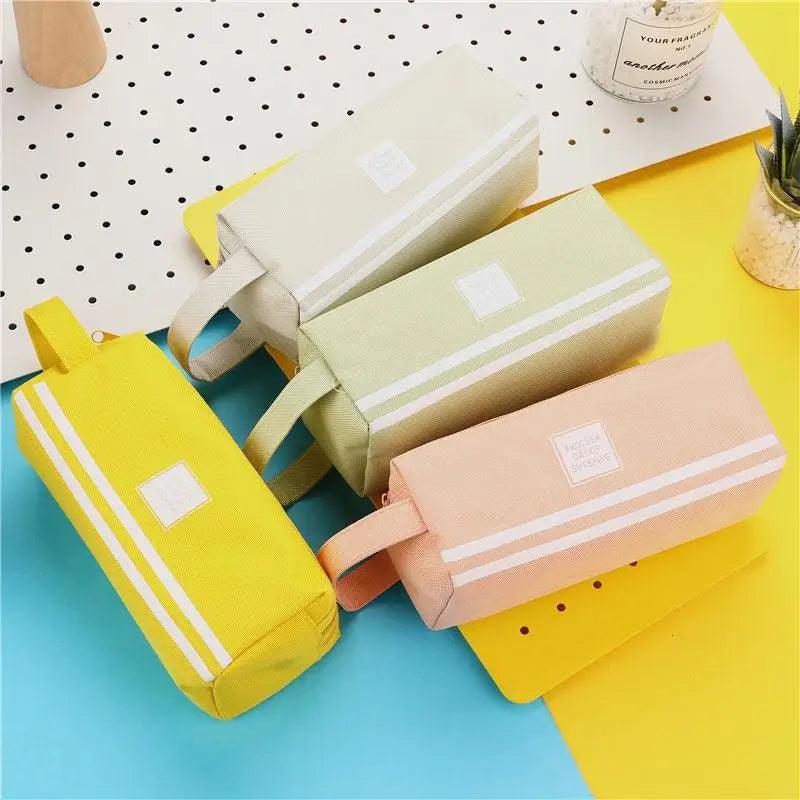 Durable Simple Large Capacity School Stationery Double Layer Case Students Unique Design High Quality Office Handbag Pencil Case