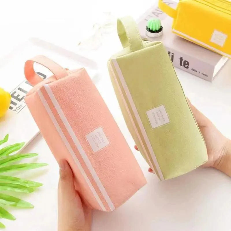 Durable Simple Large Capacity School Stationery Double Layer Case Students Unique Design High Quality Office Handbag Pencil Case