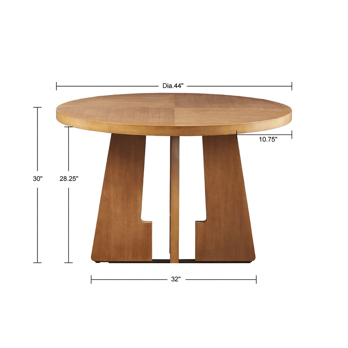 Modern Round Dining Table With Pecan Wood Veneer - Walnut by Couch.com
