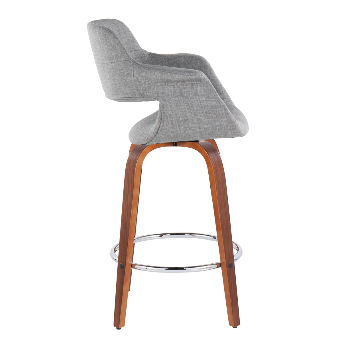 Vintage Flair - Mid-Century Modern Fixed Height Counter Stool With Swivel With Round Footrest (Set of 2) by Couch.com