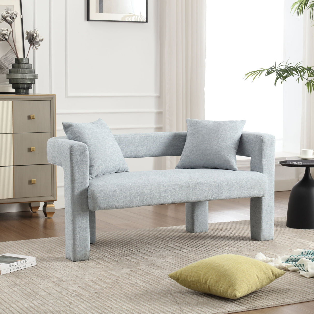 Modern Chenille Loveseat Sofa, Comfy Upholstered 2 Seater by Couch.com