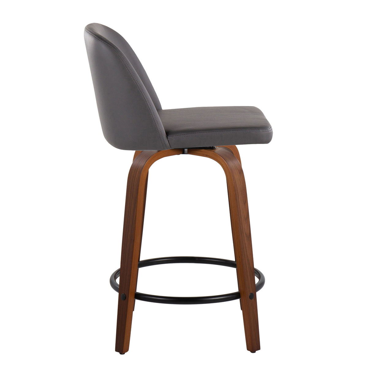 Toriano - Mid Century Modern, Fixed Height Counter Stool & Swivel And Round Footrest (Set of 2) by Couch.com