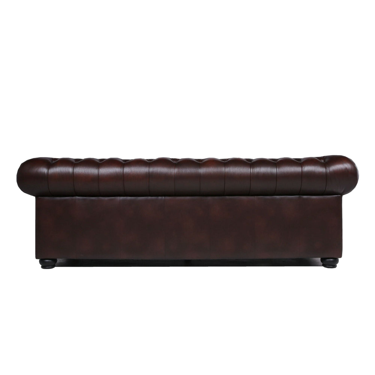 Traditional Tufted Leather Chesterfield Nailhead Sofa - Brown by Couch.com