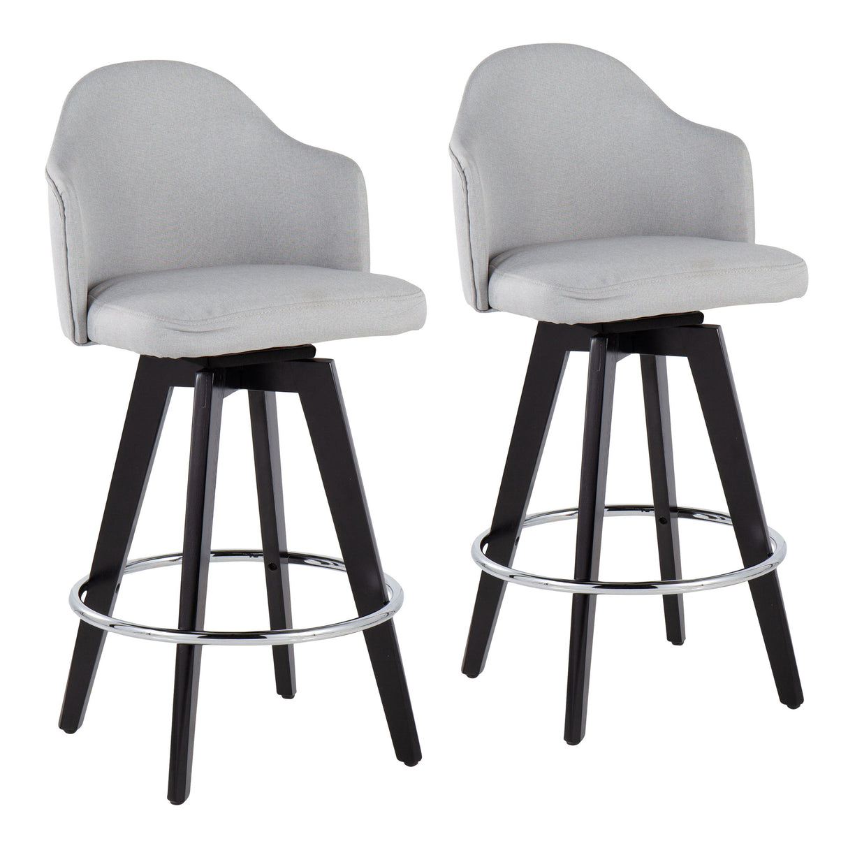 Ahoy - Contemporary Fixed Height Counter Stool With Round Footrest (Set of 2) by Couch.com