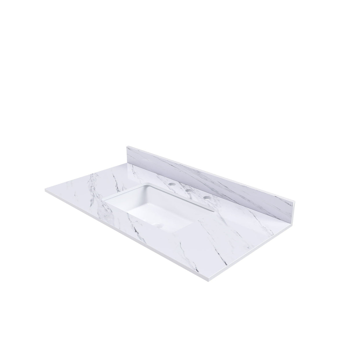 Bianco Carrara Venato Elegant Marble Vanity Top, Bathroom Vanity With Undermount Sink, Sintered Stone by Couch.com