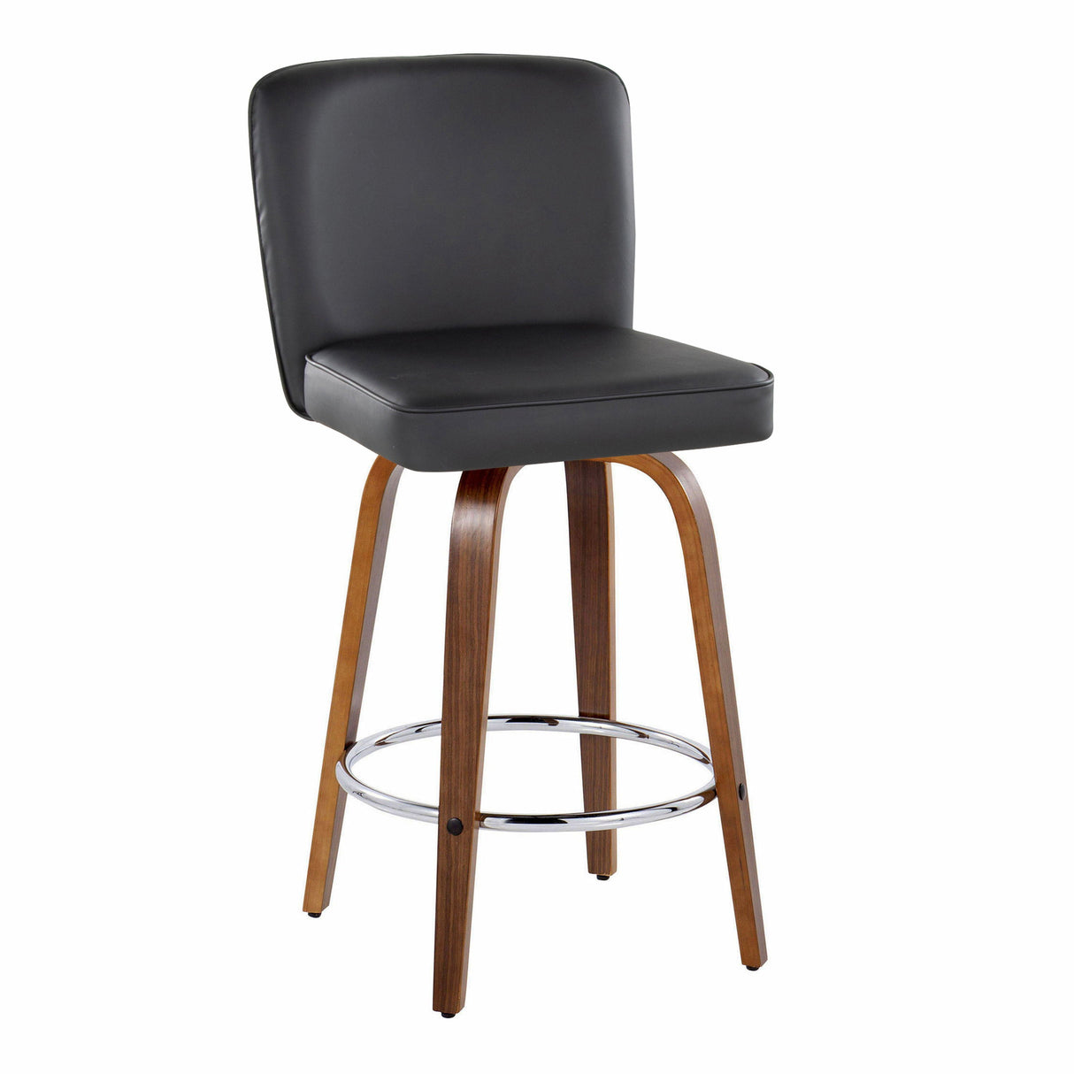 Henry - Contemporary Fixed Height Counter Stool With Swivel With Round Footrest (Set of 2) by Couch.com