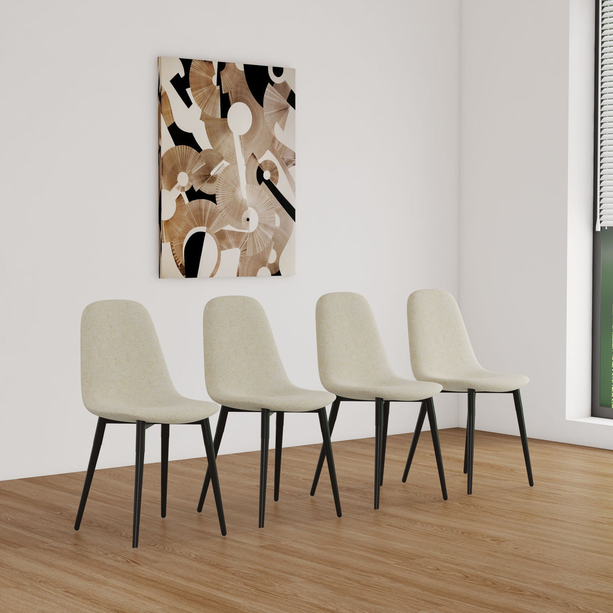 Modern Accent Dining Chairs Upholstered Seat, Metal Legs (Set of 4) by Couch.com