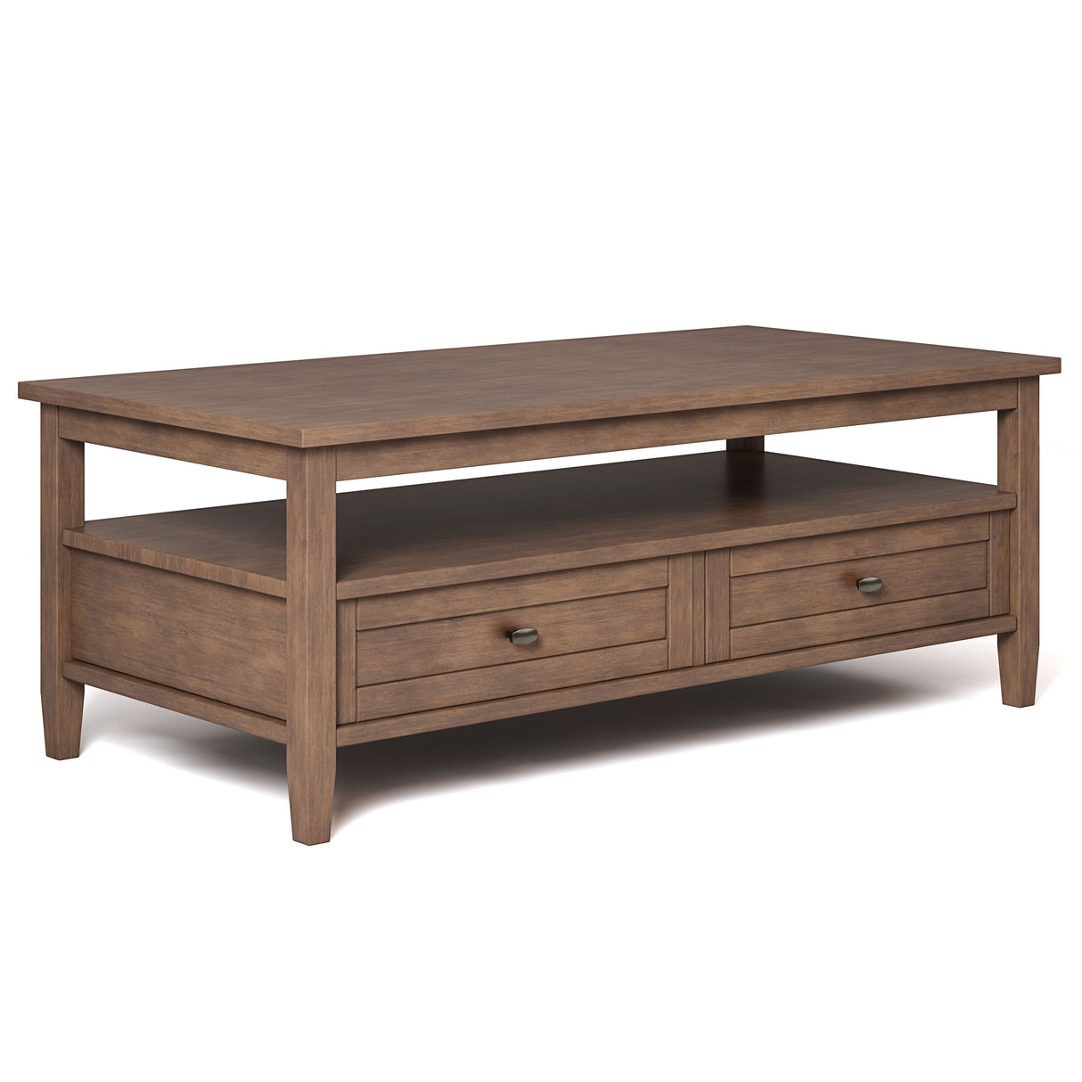 Warm Shaker - Coffee Table - Rustic Natural Aged Brown by Couch.com