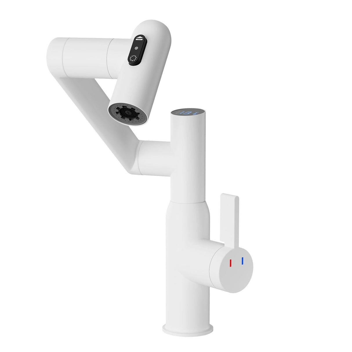 Bathroom Sink Faucet With Spray Function, Temperature Display, Anti Skid Switch, Hot & Cold, 360° Rotary by Couch.com