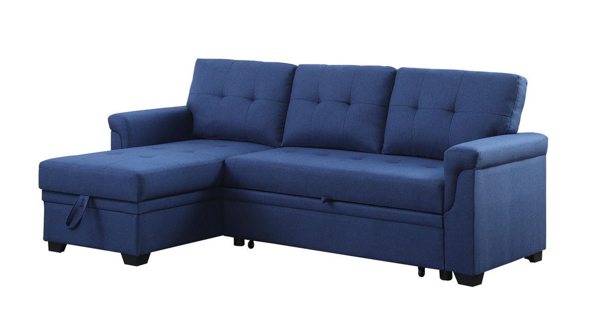 Lucca - Linen Reversible Sleeper Sectional Sofa With Storage Chaise by Couch.com