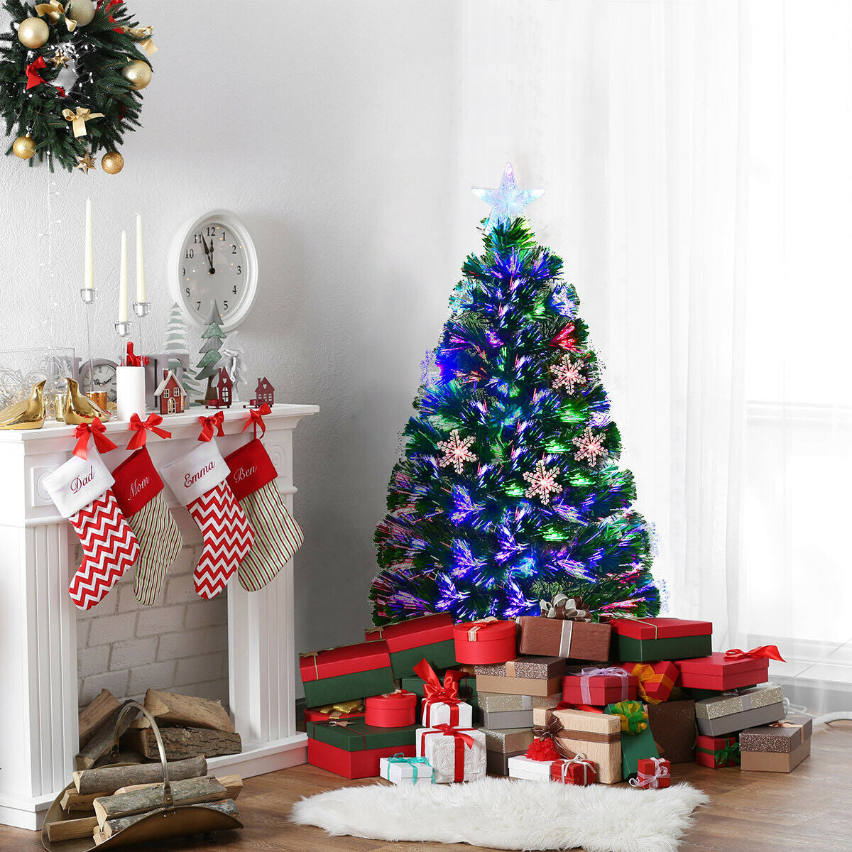LED Optic Artificial Christmas Tree with Snowflakes-3 Feet