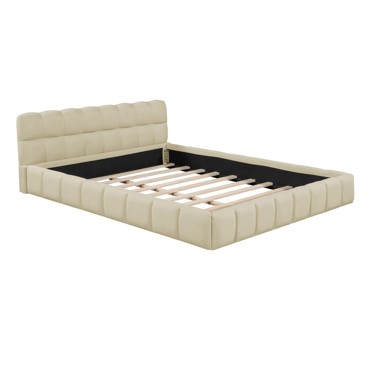 Upholstered Platform Bed With Thick, Grounded Bed With Solid Frame by Couch.com