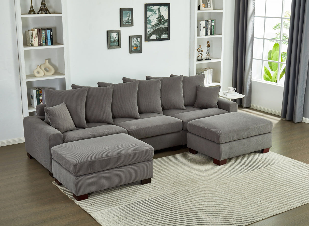 5 Seater Oversized Convertible L & U Shaped Couch by Couch.com