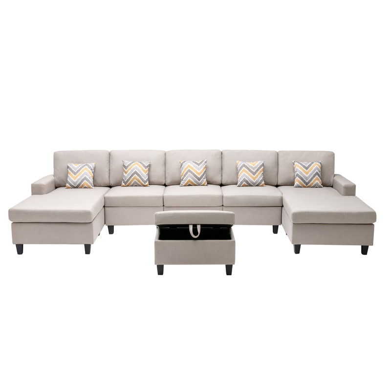 Nolan - Fabric 6 Piece Sectional Sofa With Pillows And Interchangeable Legs by Couch.com