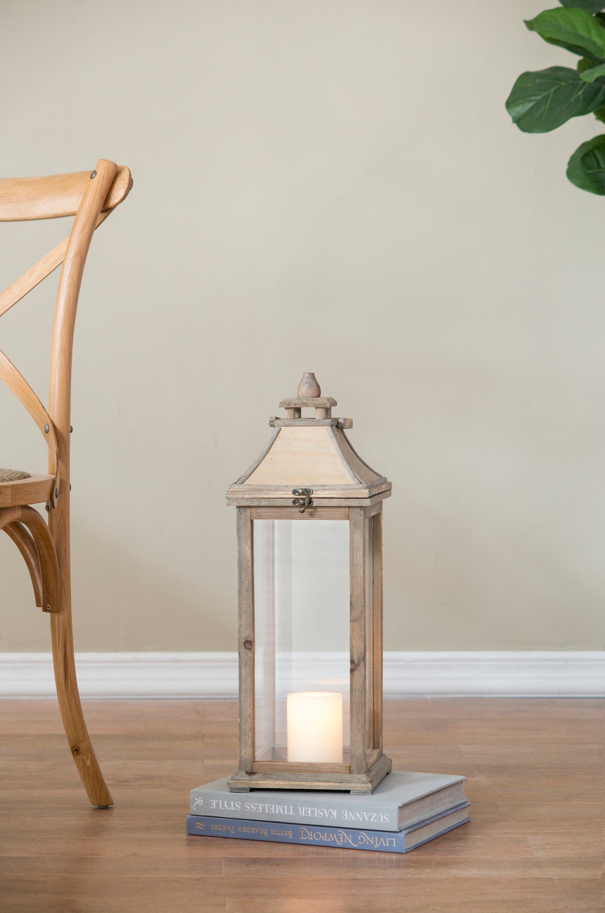 Wooden Candle Lantern Decorative, Hurricane Lantern Holder