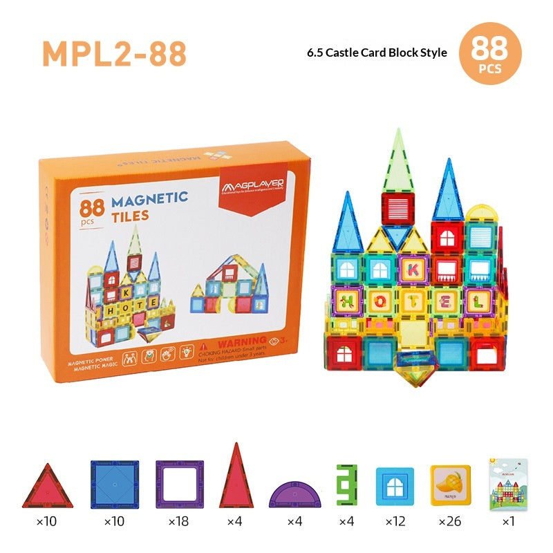 65cm Colorful Window Childrens Magnetic Building Toy Educational Magnetic Blocks