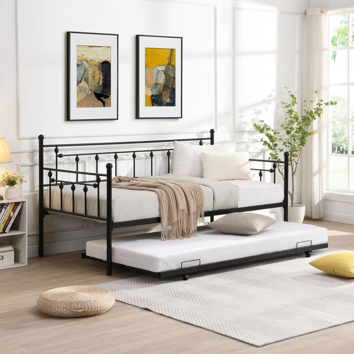 Twin Daybed With Trundle - Black by Couch.com