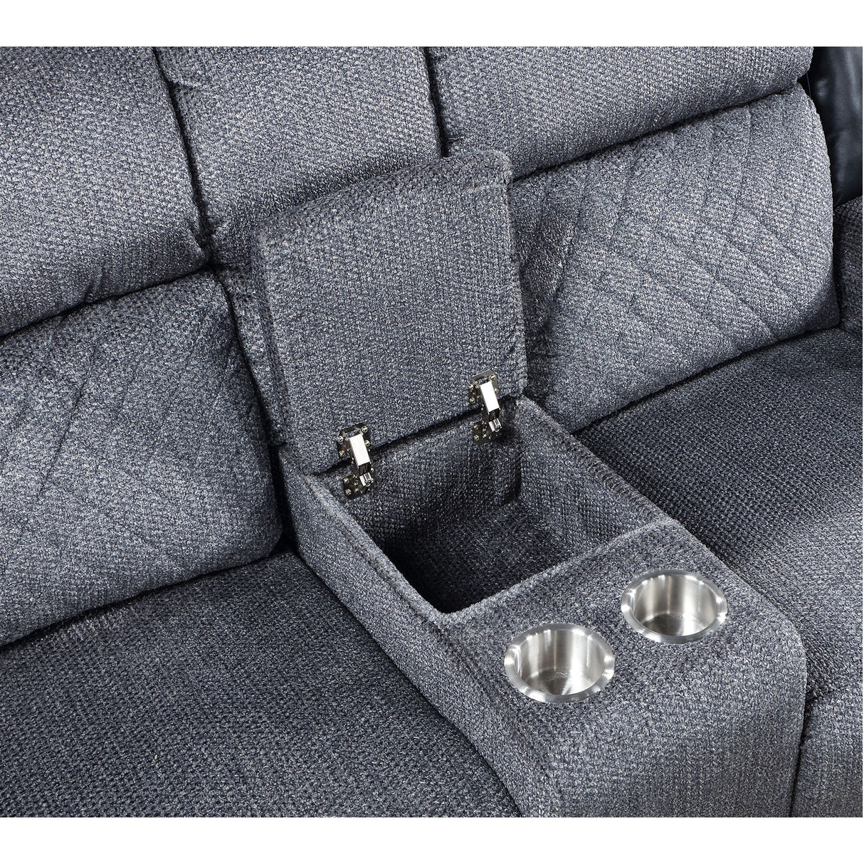 Alicia - Console Reclining Loveseat - Gray Black by Couch.com