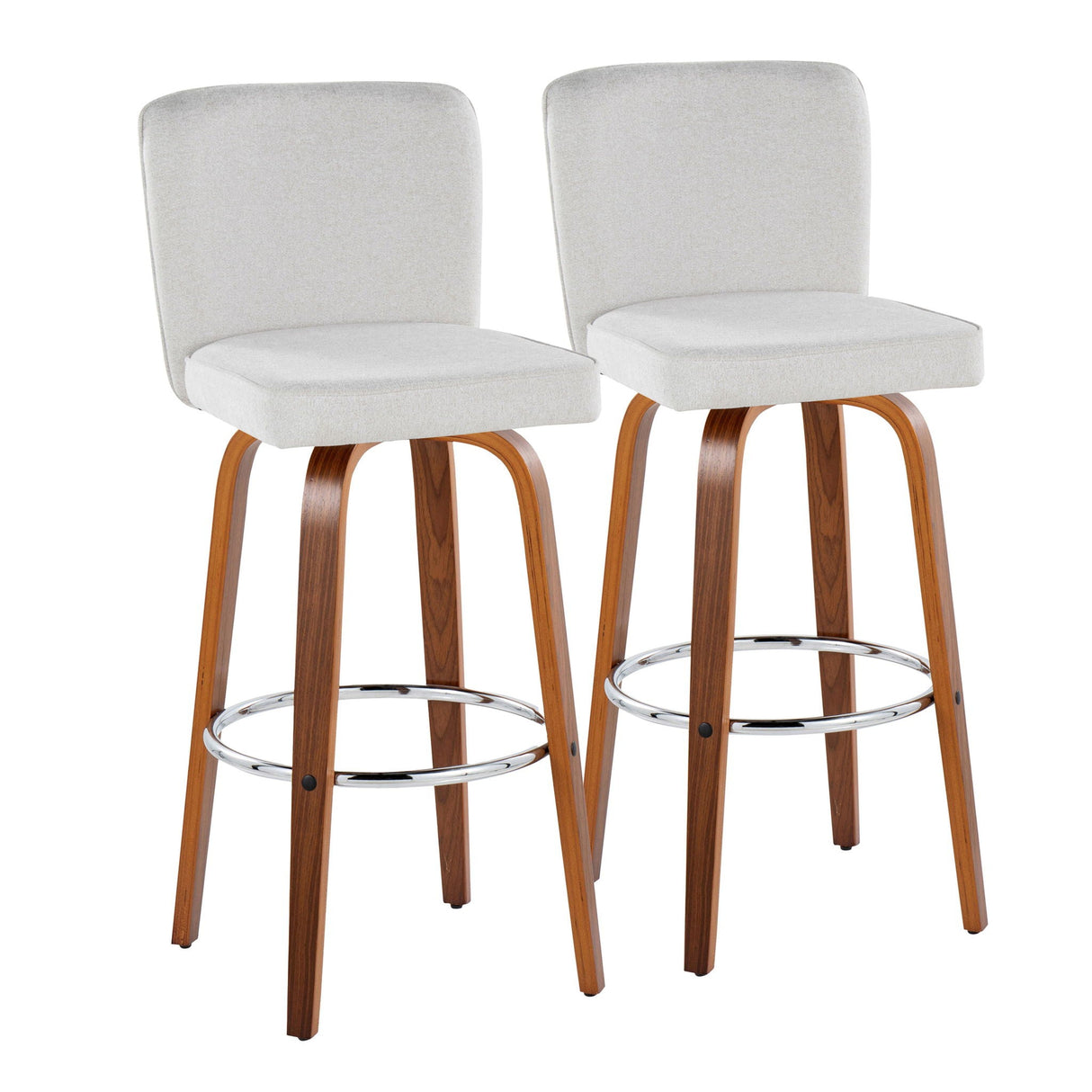 Henry - Contemporary Fixed Height Barstool With Swivel With Round Footrest (Set of 2) by Couch.com